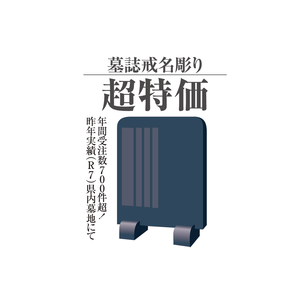 墓誌・墓石への戒名彫り｜丁寧・安心価格で好評なんと2万円～｜お墓の 